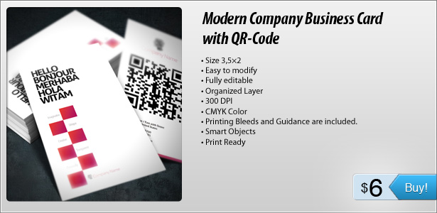Modern Company Business Card with QR-Code